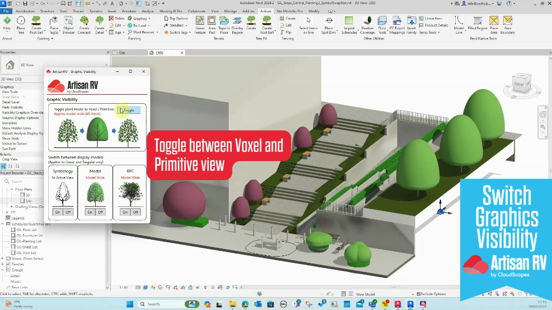 switching graphics planting view